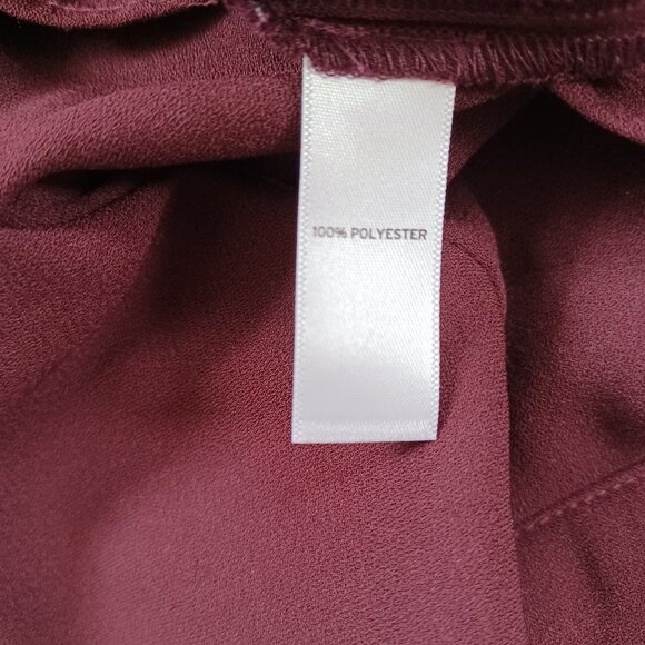 14th & Union Dressy Top Blouse Shirt Dark Red Bell Sleeve Mock Neck Boxy Size S - Picture 9 of 12